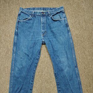 Vintage RUSTLER Jeans Men's 36x29 Blue Regular Fit Boot Cut 100% Cotton Denim